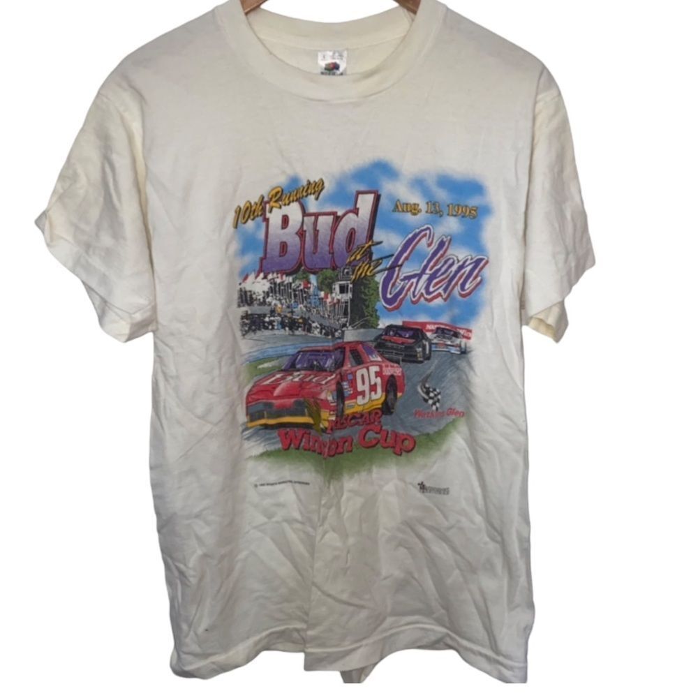 Vintage NASCAR Racing graphic t shirt - bud at the Glen Racing
